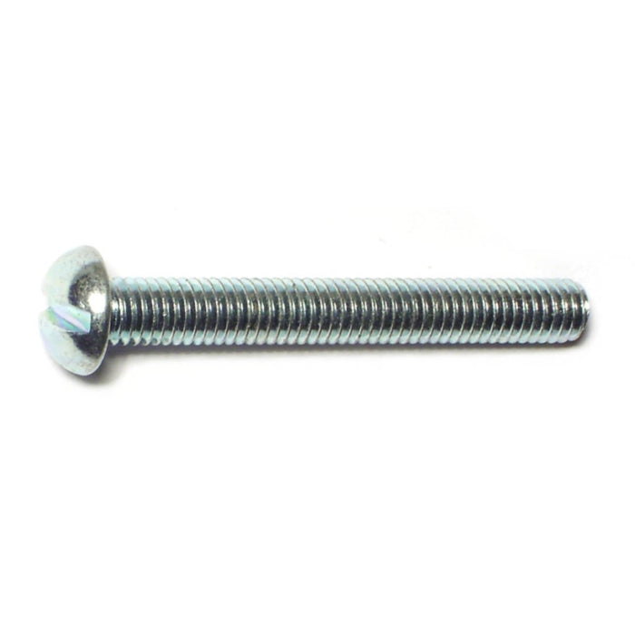 #10-32 x 1-1/2" Zinc Plated Steel Fine Thread Slotted Round Head Machine Screws
