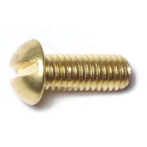 #10-32 x 1/2" Brass Fine Thread Slotted Round Head Machine Screws