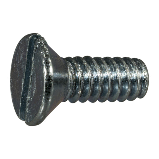 #10-24 x 1/2" Zinc Plated Steel Coarse Thread Slotted Flat Head Machine Screws