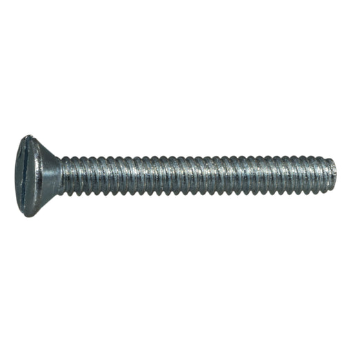 #10-24 x 1-1/2" Zinc Plated Steel Coarse Thread Slotted Flat Head Machine Screws
