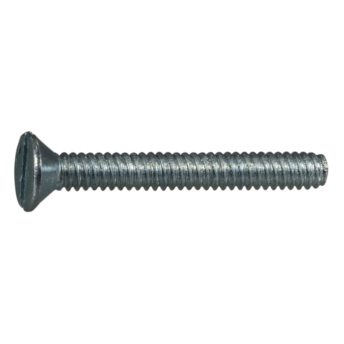 #10-24 x 1-1/2" Zinc Plated Steel Coarse Thread Slotted Flat Head Machine Screws