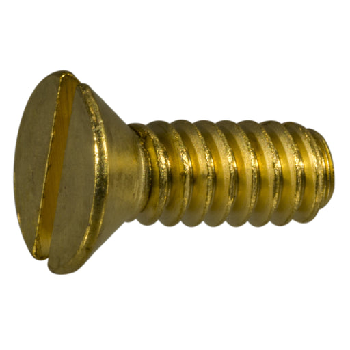 #10-24 x 1/2" Brass Coarse Thread Slotted Flat Head Machine Screws