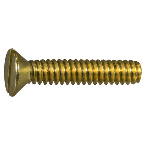 #10-24 x 1" Brass Coarse Thread Slotted Flat Head Machine Screws
