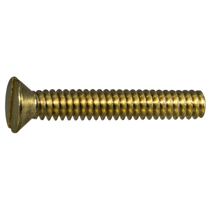 #10-24 x 1-1/4" Brass Coarse Thread Slotted Flat Head Machine Screws