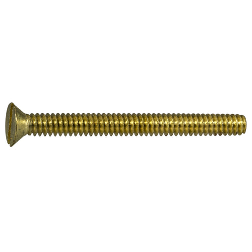 #10-24 x 2" Brass Coarse Thread Slotted Flat Head Machine Screws