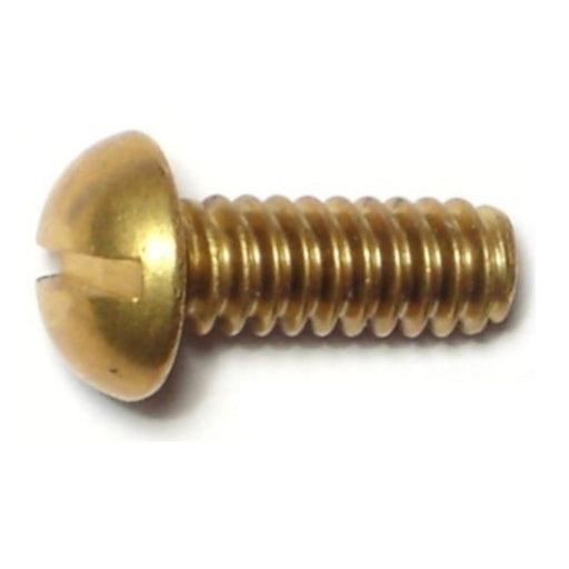 #10-24 x 1/2" Brass Coarse Thread Slotted Round Head Machine Screws