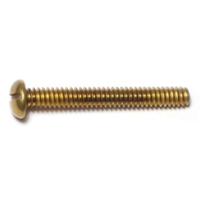 #10-24 x 1-1/2" Brass Coarse Thread Slotted Round Head Machine Screws