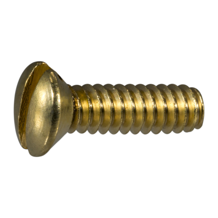 #6-32 x 1/2" Brass Coarse Thread Slotted Oval Head Machine Screws
