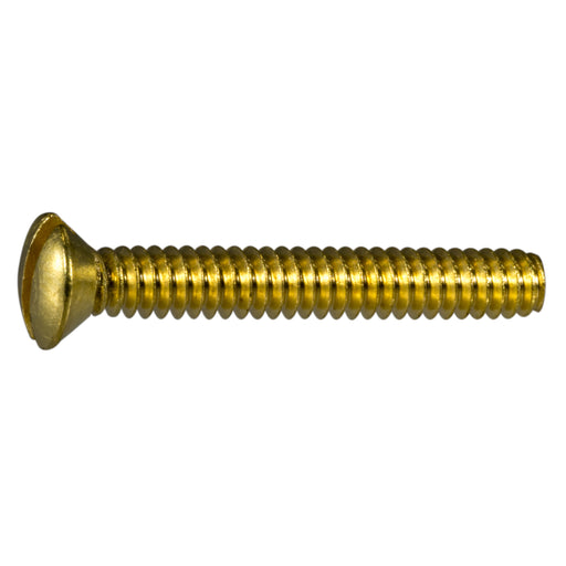 #6-32 x 1" Brass Coarse Thread Slotted Oval Head Machine Screws