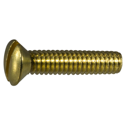 #8-32 x 3/4" Brass Coarse Thread Slotted Oval Head Machine Screws