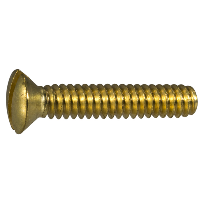 #10-24 x 1" Brass Coarse Thread Slotted Oval Head Machine Screws