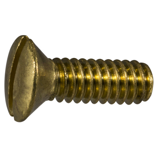 1/4"-20 x 3/4" Brass Coarse Thread Slotted Oval Head Machine Screws