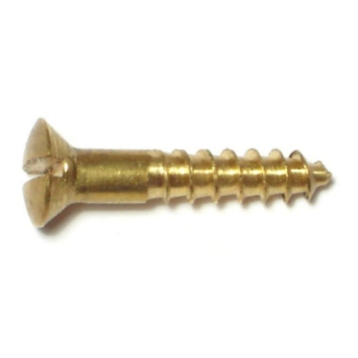 #6 x 3/4" Brass Slotted Oval Head Wood Screws