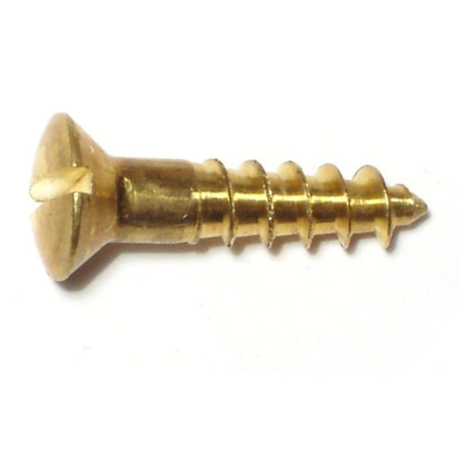 #10 x 7/8" Brass Slotted Oval Head Wood Screws