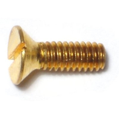 #8-32 x 1/2" Brass Coarse Thread Slotted Flat Head Machine Screws