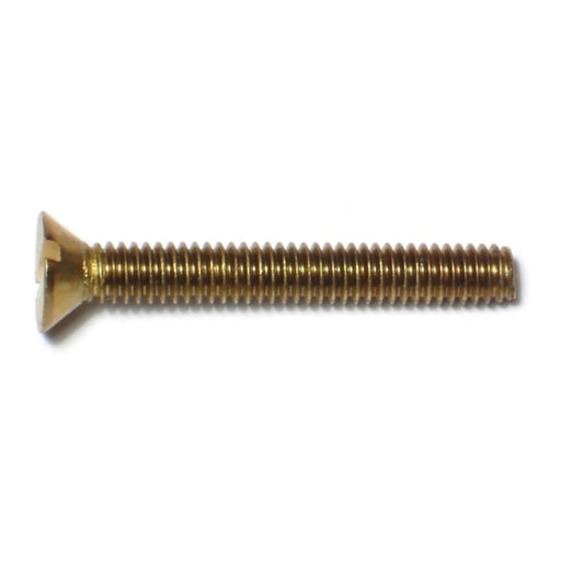#8-32 x 1-1/4" Brass Coarse Thread Slotted Flat Head Machine Screws
