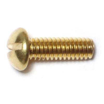 #8-32 x 1/2" Brass Coarse Thread Slotted Round Head Machine Screws