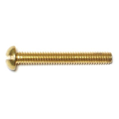 #8-32 x 1-1/4" Brass Coarse Thread Slotted Round Head Machine Screws