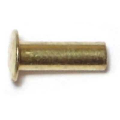 1/8" x 3/8" Brass Plated Steel Tubular Rivets