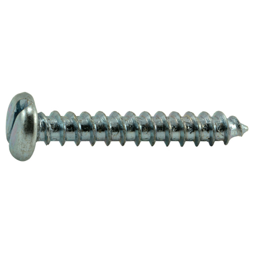 #10 x 1-1/4" Zinc Plated Steel Slotted Pan Head Sheet Metal Screws