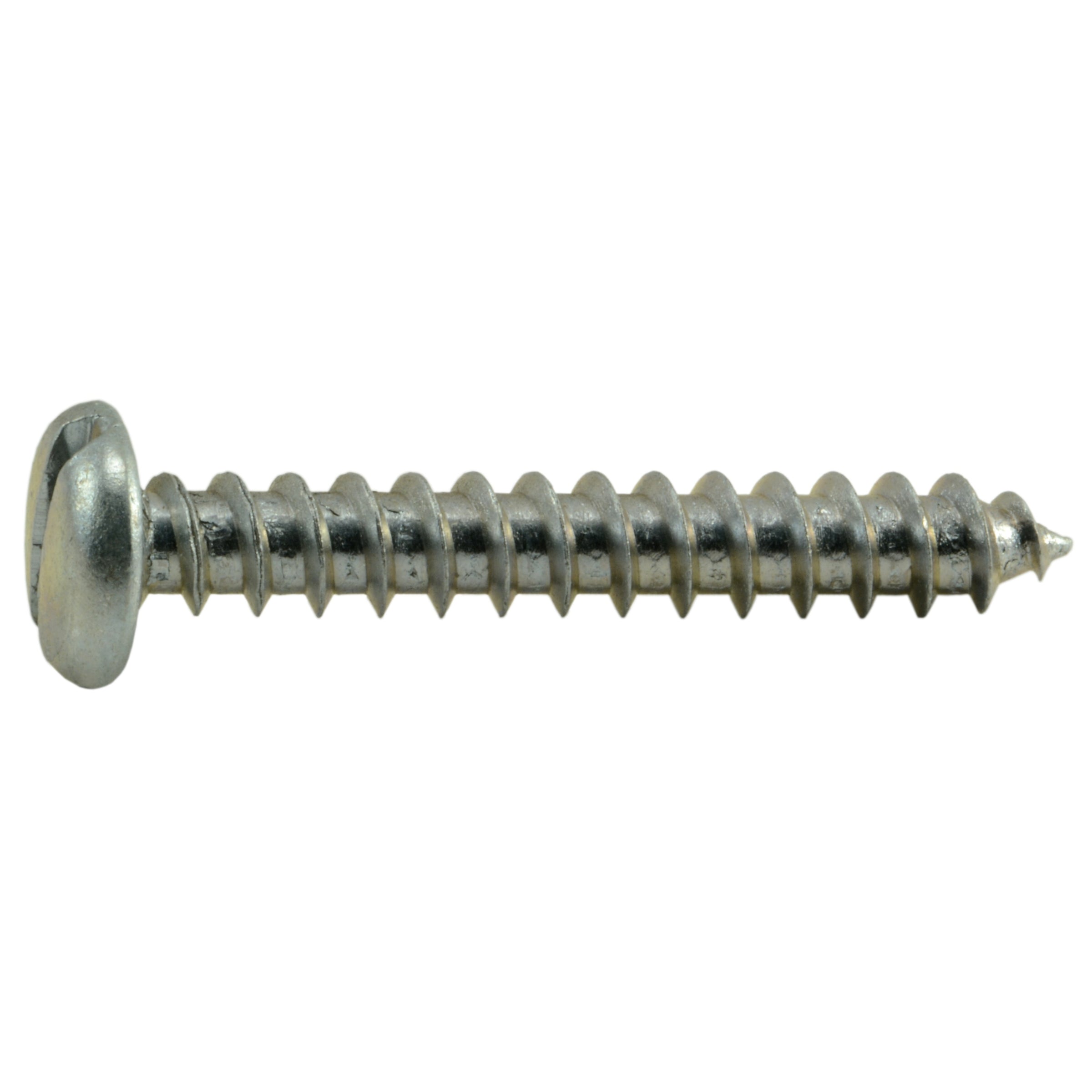 #12 x 1-1/2" Zinc Plated Steel Slotted Pan Head Sheet Metal Screws