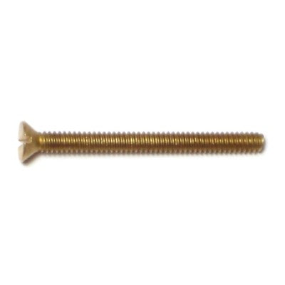 #4-40 x 1-1/4" Brass Coarse Thread Slotted Flat Head Machine Screws