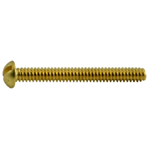 #4-40 x 1" Brass Coarse Thread Slotted Round Head Machine Screws
