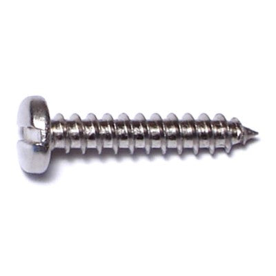 #6 x 3/4" 18-8 Stainless Steel Slotted Pan Head Sheet Metal Screws