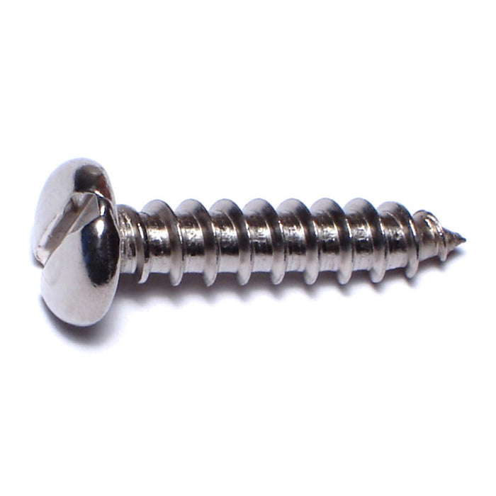 #12 x 1" 18-8 Stainless Steel Slotted Pan Head Sheet Metal Screws