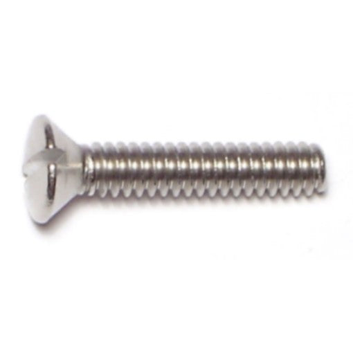 #8-32 x 1" 18-8 Stainless Steel Coarse Thread Slotted Oval Head Machine Screws