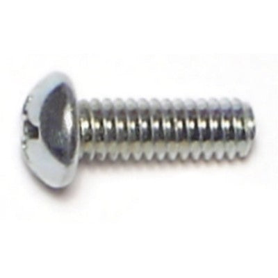 #8-32 x 1/2" Zinc Plated Steel Coarse Thread Phillips Round Head Machine Screws