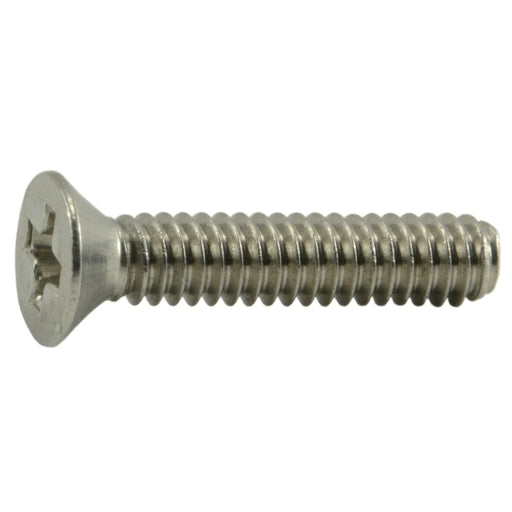 #3-48 x 1/2" 18-8 Stainless Steel Coarse Thread Phillips Flat Head Machine Screws