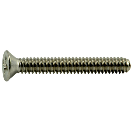 #3-48 x 3/4" 18-8 Stainless Steel Coarse Thread Phillips Flat Head Machine Screws