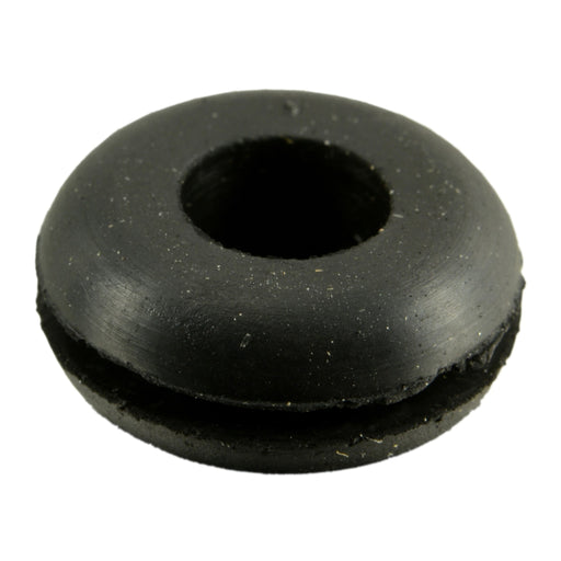 1/4" x 9/16" x 1/16" Black Rubber Grommets