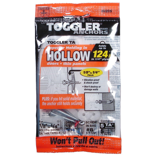 1/8" to 1/4" Toggler Hollow Wall Anchors