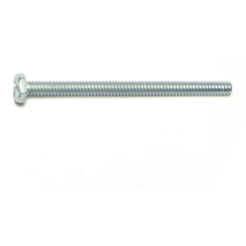 #6-32 x 2" Zinc Plated Steel Coarse Thread Slotted Indented Hex Head Machine Screws