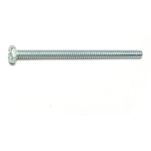 #6-32 x 2" Zinc Plated Steel Coarse Thread Slotted Indented Hex Head Machine Screws