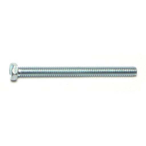 #8-32 x 2" Zinc Plated Steel Coarse Thread Slotted Indented Hex Head Machine Screws