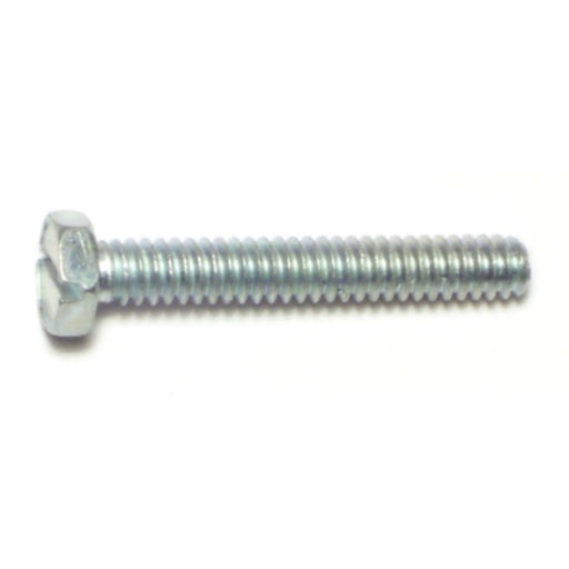 #10-24 x 1-1/4" Zinc Plated Steel Coarse Thread Slotted Indented Hex Head Machine Screws
