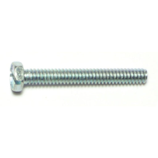 #10-24 x 1-1/2" Zinc Plated Steel Coarse Thread Slotted Indented Hex Head Machine Screws