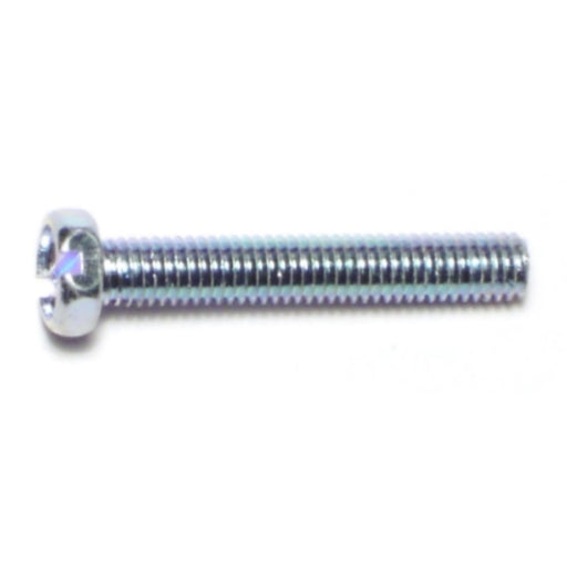 #10-32 x 1-1/4" Zinc Plated Steel Fine Thread Slotted Indented Hex Head Machine Screws