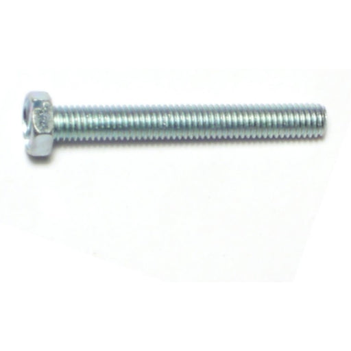 #10-32 x 1-1/2" Zinc Plated Steel Fine Thread Slotted Indented Hex Head Machine Screws