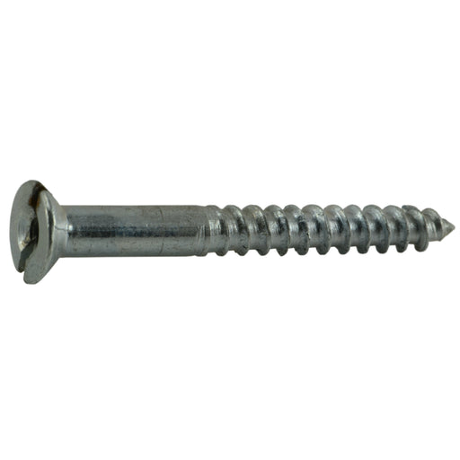 #8 x 1-1/2" Zinc Plated Steel Slotted Flat Tapped Head Wood Screws