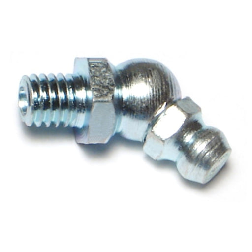 6mm-1.0 x 10mm x 20mm Zinc Plated Steel Coarse Thread 45 Degree Angle Grease Fittings