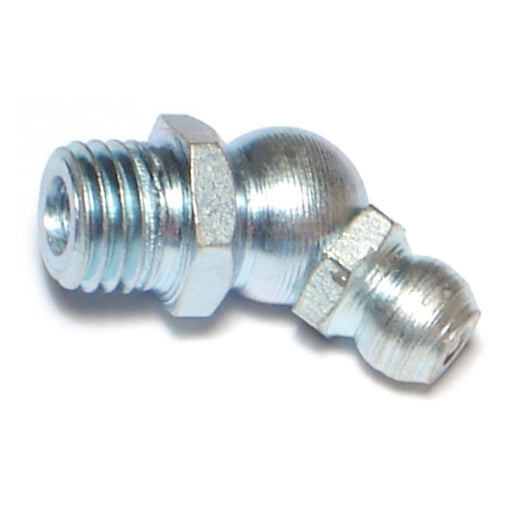 8mm-1.0 x 10mm x 22mm Zinc Plated Steel Fine Thread 90 Degree Angle Grease Fittings