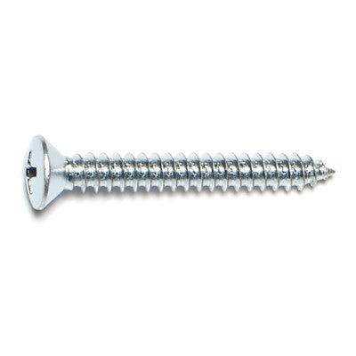 #10 x 1-1/2" Zinc Plated Steel Phillips Oval Head Sheet Metal Screws