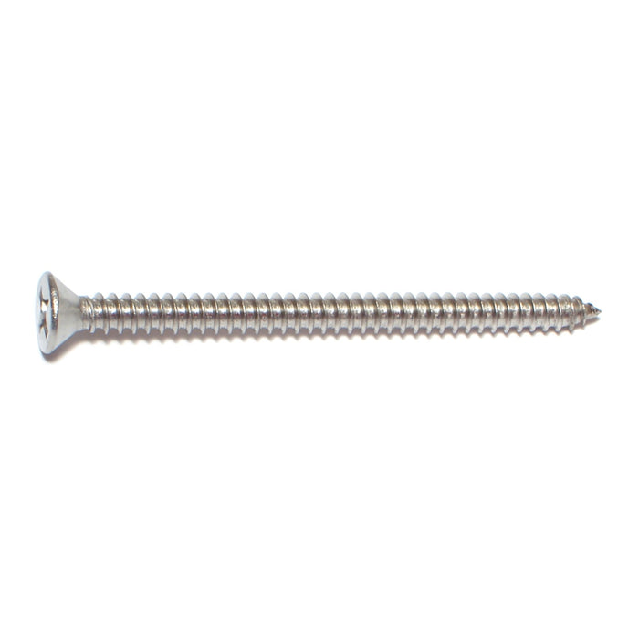 #12 x 3" 18-8 Stainless Steel Phillips Flat Head Sheet Metal Screws