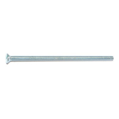 #6-32 x 3" Zinc Plated Steel Coarse Thread Slotted Flat Head Machine Screws