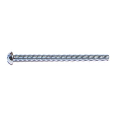 #8-32 x 2-1/2" Zinc Plated Steel Coarse Thread Slotted Round Head Machine Screws