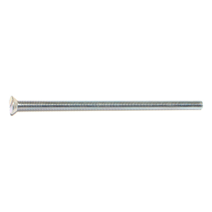 #10-32 x 4" Zinc Plated Steel Fine Thread Slotted Flat Head Machine Screws